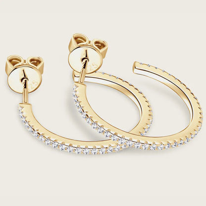 Slim Gold Crystal Hoop Earrings