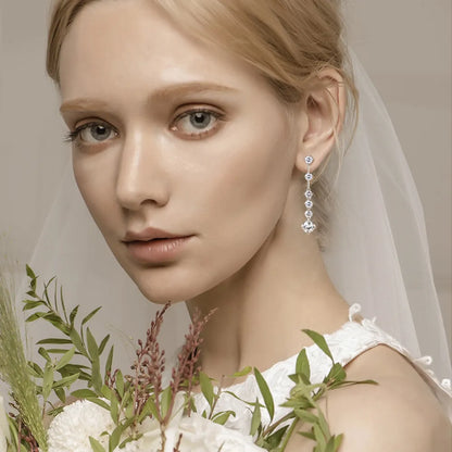 Elegant Crystal Linear Drop Earrings