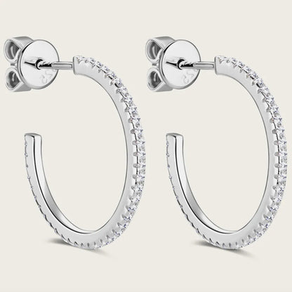 Slim Gold Crystal Hoop Earrings