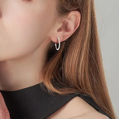 Slim Gold Crystal Hoop Earrings