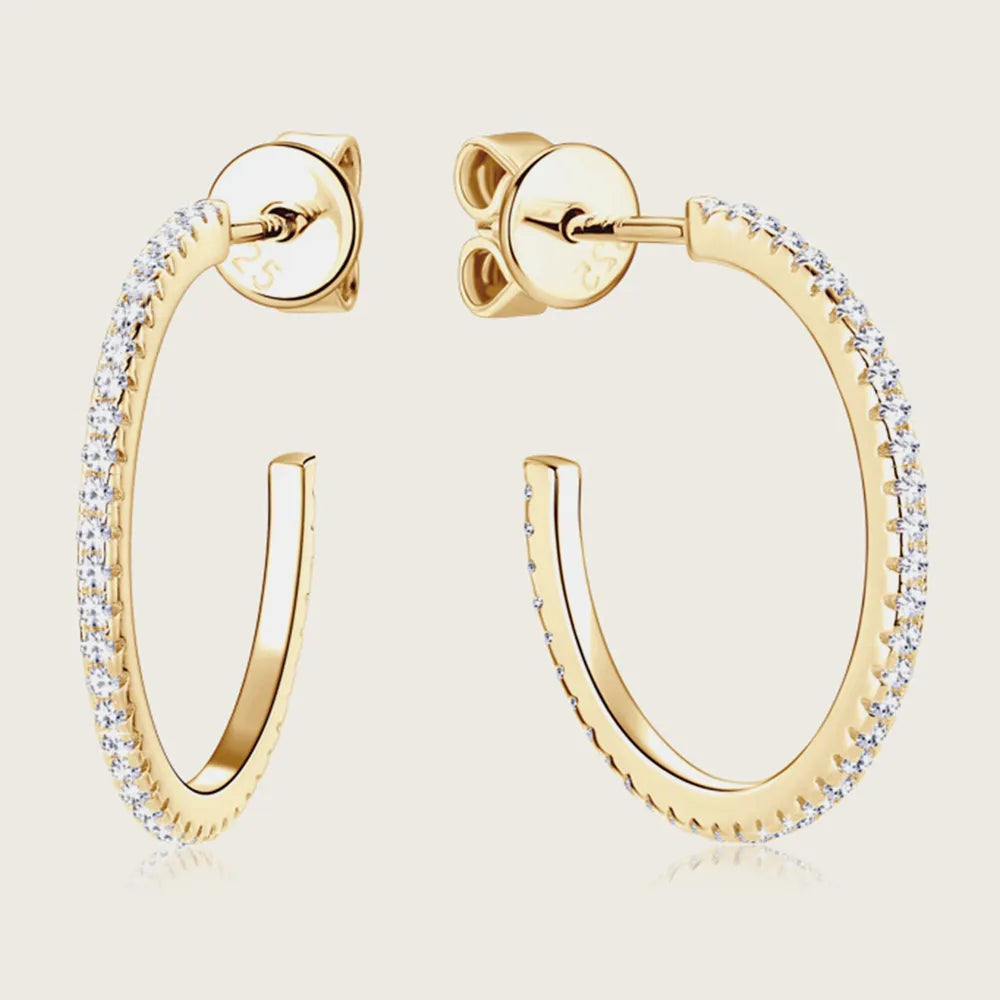 Slim Gold Crystal Hoop Earrings