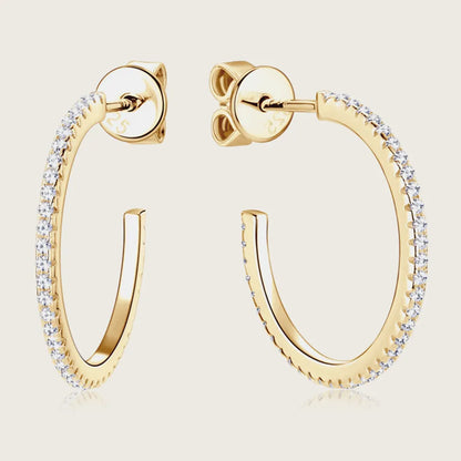 Slim Gold Crystal Hoop Earrings
