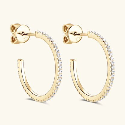 Slim Gold Crystal Hoop Earrings