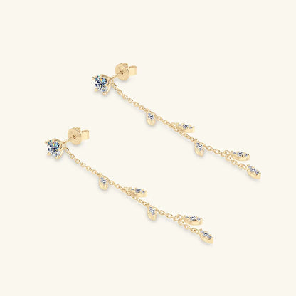 Delicate Crystal Drop Chain Earring